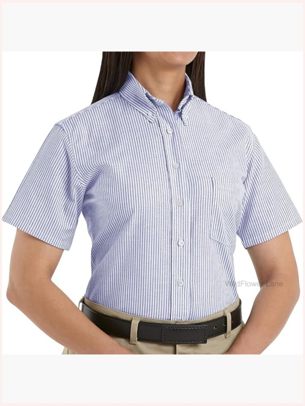 Wrinkle-Resistant Button-Down Shirt with Chest Pocket